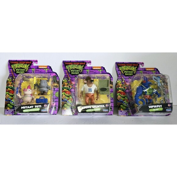 TMNT Mutant Mayhem Set Mutant Tots Young Splinter Super Fly NIB Sealed - Picture 16 of 16